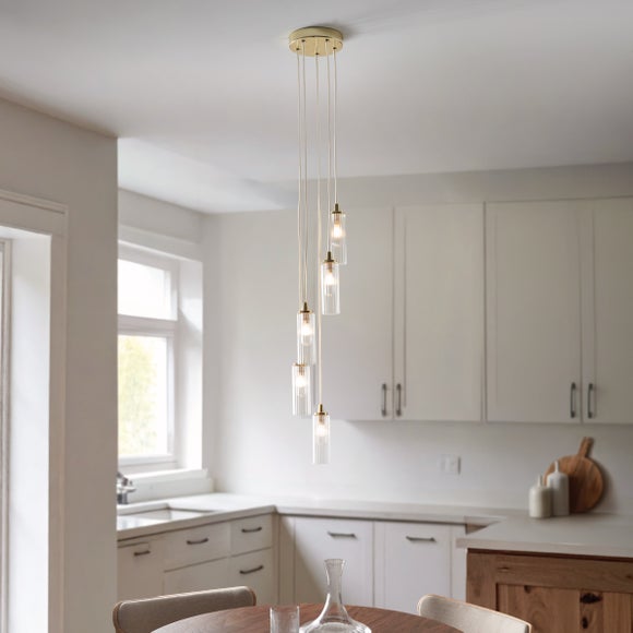 Dorma Henstone Ribbed 5 Light Adjustable Cluster Ceiling Light - image 1