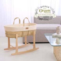 Clair De Lune Organic Moses Basket with Rocking Stand - thumbnail 6