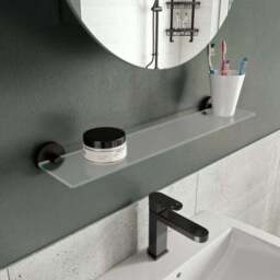 Epsom Flexi-FixTM Matt Black Glass Shelf - thumbnail 5