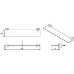 Epsom Flexi-FixTM Matt Black Glass Shelf - thumbnail 6