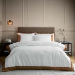 Hotel Portchester 230 Thread Count 100% Cotton Sateen Duvet Cover and Pillowcase Set