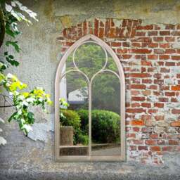 Sassetti Distressed Arched Window Indoor Outdoor Wall Mirror - thumbnail 1