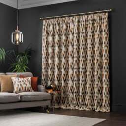 Kelso Cut Velvet Pencil Pleat Curtains - thumbnail 3