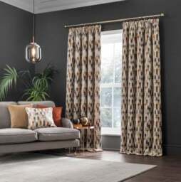 Kelso Cut Velvet Pencil Pleat Curtains - thumbnail 2