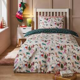 Christmas Dogs Duvet Cover & Pillowcase Set - thumbnail 1