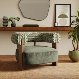 Fallon Cut Velvet Accent Chair - thumbnail 1