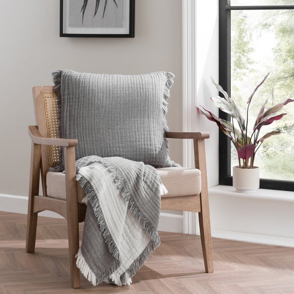 Reversible Muslin Cotton Square Cushion Cover - image 1