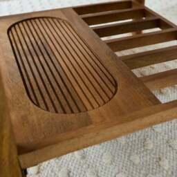 Khari Round Coffee Table, Midtone Mango Wood - thumbnail 3