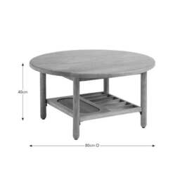 Khari Round Coffee Table, Midtone Mango Wood - thumbnail 6