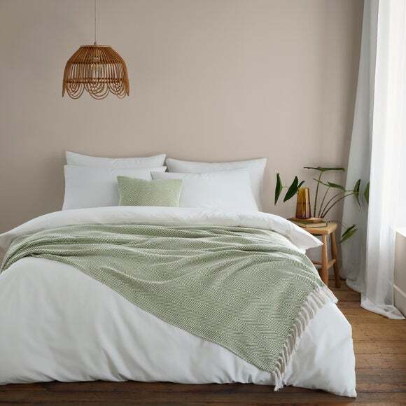 Jenson Herringbone Throw Blanket 235cm x 235cm by Dunelm