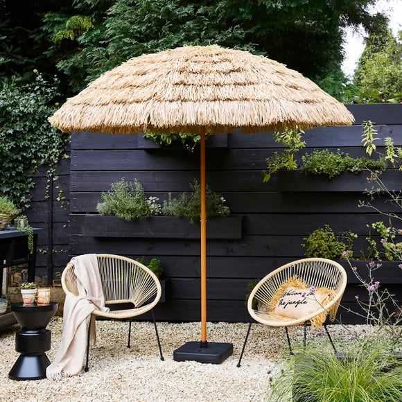 amazon uk patio umbrellas Pure Garden Umbrella with Auto Tilt Tiki Garden Parasol by Dunelm