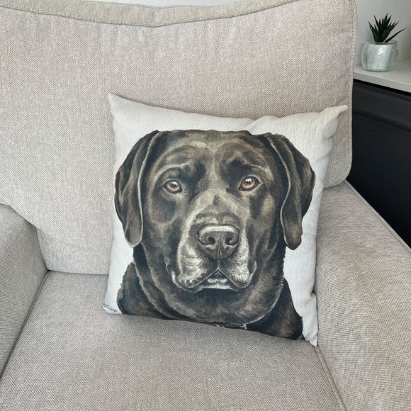 Christine Varley Chocolate Labrador Square Cushion - image 1