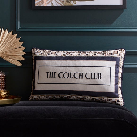 The Couch Club Embroidered Rectangular Cushion by Dunelm