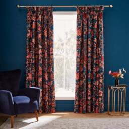 Dorma Tree of Life 100% Cotton Sateen Blackout Pencil Pleat Curtains - thumbnail 2
