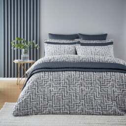 Indus Geo Jacquard 100% Cotton Duvet Cover and Pillowcase Set - thumbnail 1