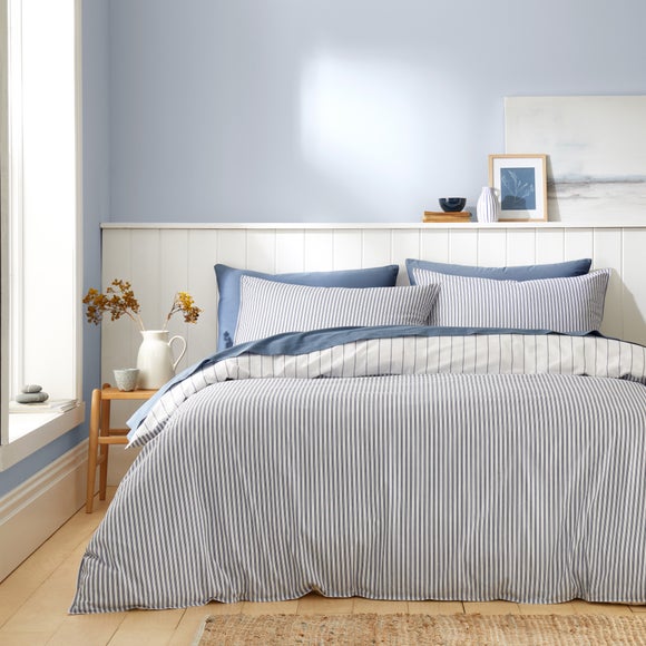 Fairford Ticking Stripe 100% Cotton Duvet Cover & Pillowcase Set