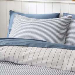 Fairford Ticking Stripe 100% Cotton Duvet Cover & Pillowcase Set - thumbnail 2