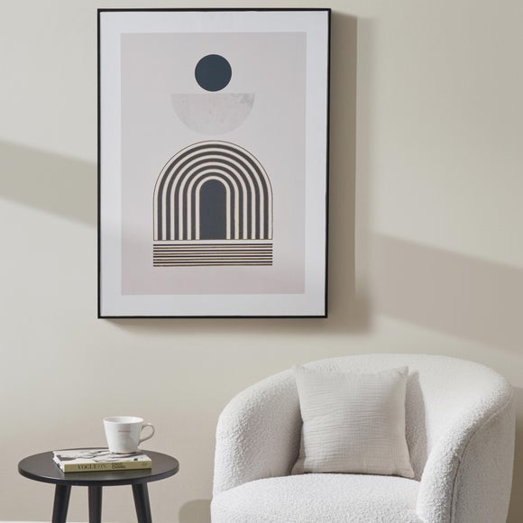 Art Deco Linear Gold Detail Black Framed Print - image 1
