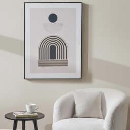 Art Deco Linear Gold Detail Black Framed Print