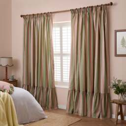 Furn. Birdie Stripe Pencil Pleat Curtains - thumbnail 1