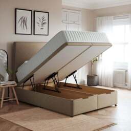 Luxury End Ottoman Bed Frame, Tweed - thumbnail 2