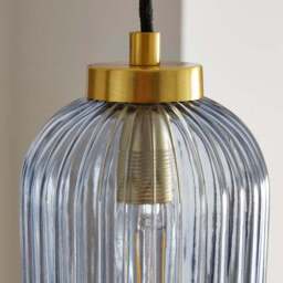 Riley Ribbed Adjustable Pendant Light - thumbnail 4