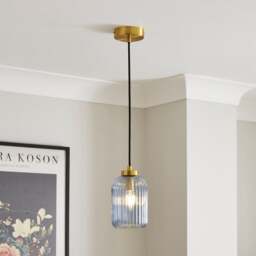 Riley Ribbed Adjustable Pendant Light - thumbnail 1