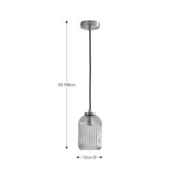 Riley Ribbed Adjustable Pendant Light - thumbnail 6