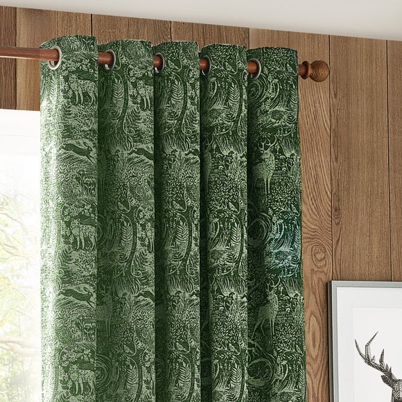 Winter Woods Emerald Eyelet Curtains - image 1