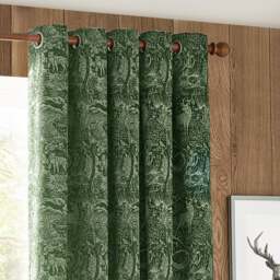 Winter Woods Emerald Eyelet Curtains - thumbnail 1
