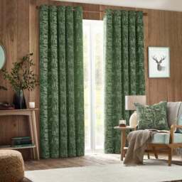 Winter Woods Emerald Eyelet Curtains - thumbnail 2