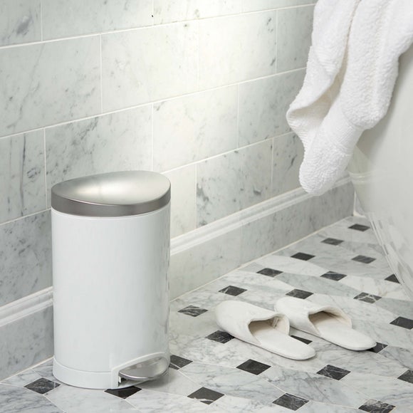 Simplehuman 6L Semi-Round Bathroom Pedal Bin - image 1