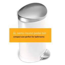 Simplehuman 6L Semi-Round Bathroom Pedal Bin - thumbnail 2
