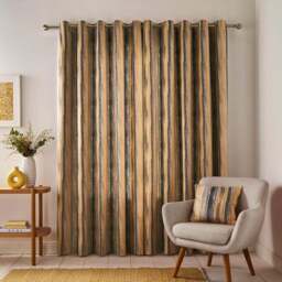 Watercolour Stripe Eyelet Curtains - thumbnail 4