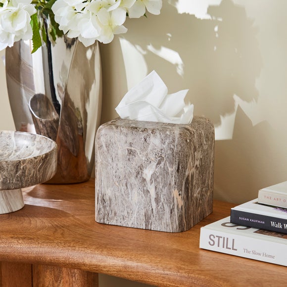 Hotel Marble Effect Tissue Box Cover - image 1