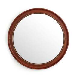 Mango Wood & Metal Round Wall Mirror - thumbnail 3