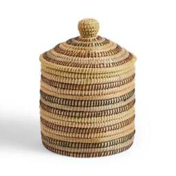 Rainbow Seagrass Storage Basket with Lid - thumbnail 2