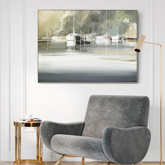 Marina Morning by Craig Trewin Penny Framed Canvas - image 1