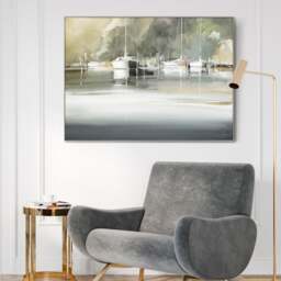 Marina Morning by Craig Trewin Penny Framed Canvas - thumbnail 1