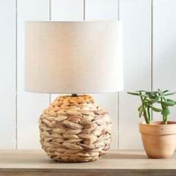 Zadi Plaited Water Hyacinth Table Lamp - thumbnail 1