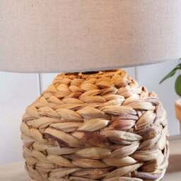 Zadi Plaited Water Hyacinth Table Lamp - thumbnail 2