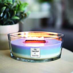 Woodwick Calming Retreat Ellipse Trilogy Crackle Candle - thumbnail 1