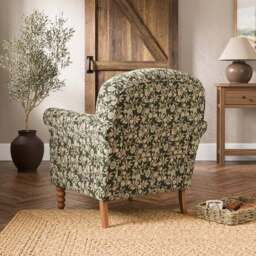 Enya Vintage Pod Print Scroll Armchair - thumbnail 2