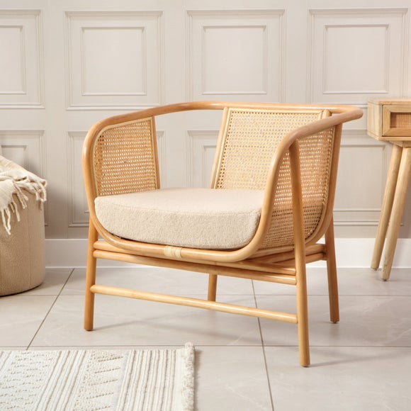 Desser Seoul Rattan Chair with Boucle Cushion - image 1
