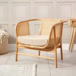 Desser Seoul Rattan Chair with Boucle Cushion - thumbnail 1
