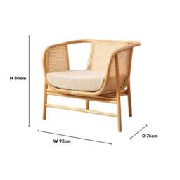 Desser Seoul Rattan Chair with Boucle Cushion - thumbnail 4