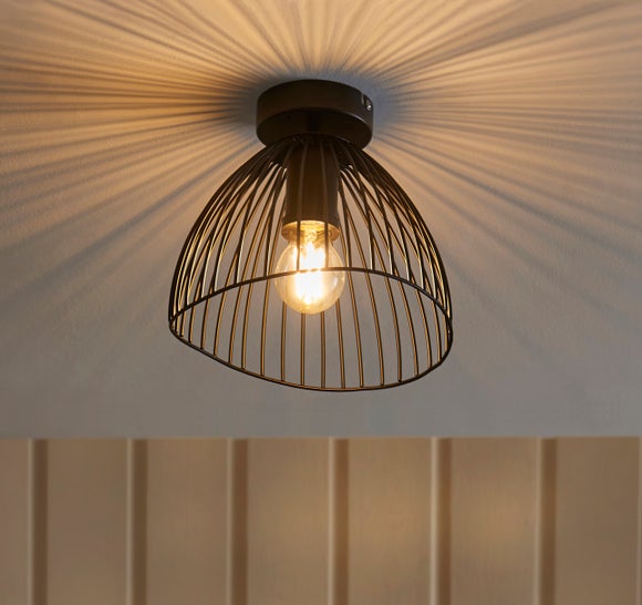 Elements Jaula Outdoor Flush Porch Ceiling Light - image 1