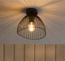 Elements Jaula Outdoor Flush Porch Ceiling Light - thumbnail 1