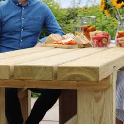 Rebecca Wooden Rectangle Garden Dining Table - thumbnail 2