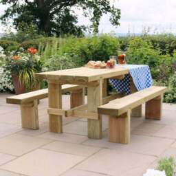 Rebecca Wooden Rectangle Garden Dining Table - thumbnail 5